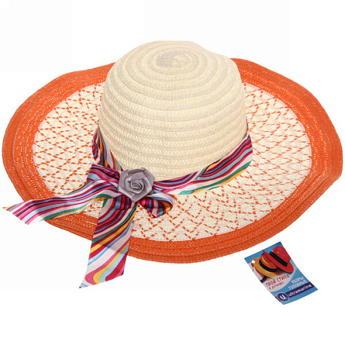 Шляпа женская с широкими полями TiraMiSu- Ассоль, микс 6 цветов, р58, ширина полей 10 см_28