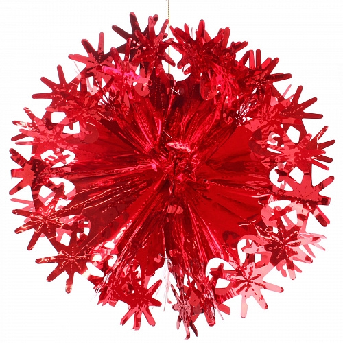 Украшение фольгированное "Волшебный шар" d-30 см, Красный