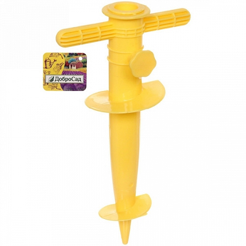 Бур-подставка для пляжного зонта 31см "От Винта!" пластик, цвет желтый ДоброСад