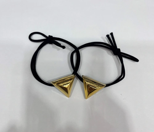 Резинка для волос в наборе 2шт "DesignPRO", цвет черный / золото , 2,5*2,5см