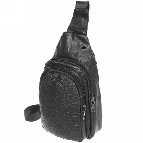 Сумка мужская Major-crocodile, цвет черный, два отделения, 29175,5см_6