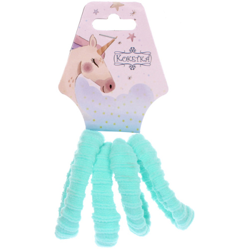 Резинки для волос детские 4шт "Raili fashion", цвет голубой, d-4см (подвес единорог)