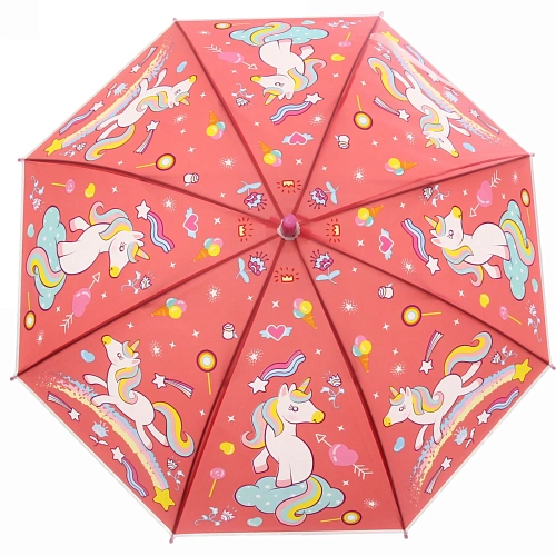 Зонт детский полуавтомат Ультрамарин - Единорожек на луне, 8 спиц, d-85см, длина в слож виде 68см  _9