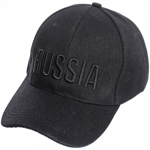 Бейсболка унисекс "Russia", хлопок, цвет черный, р58