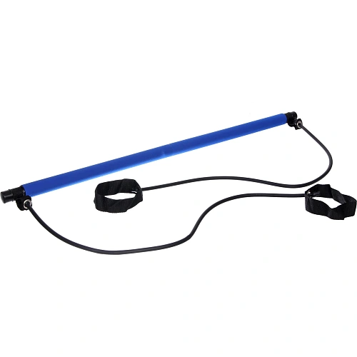 Гимнастическая палка с эспандерами Пилатес, синий_5