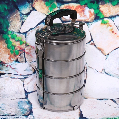 Контейнер для продуктов металлический 1322см 4уровня, пластиковая ручка_5