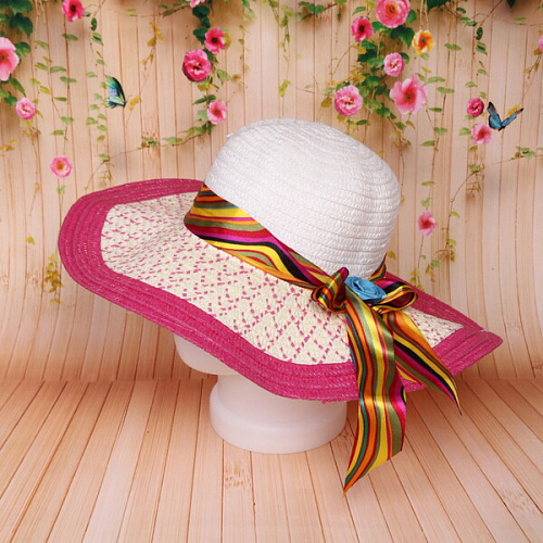 Шляпа женская с широкими полями TiraMiSu- Ассоль, микс 6 цветов, р58, ширина полей 10 см_25