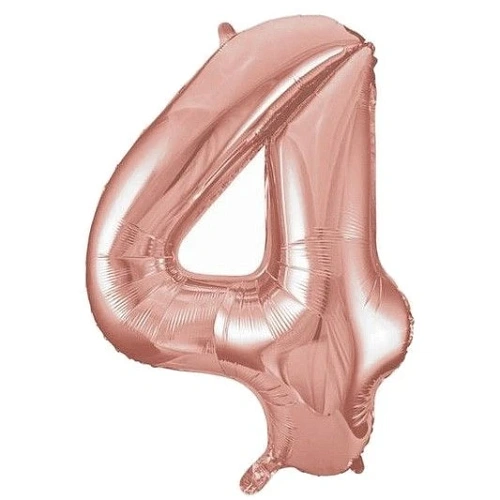 Шар фольгированный 32'/81см "Цифра 4" (розовое золото)