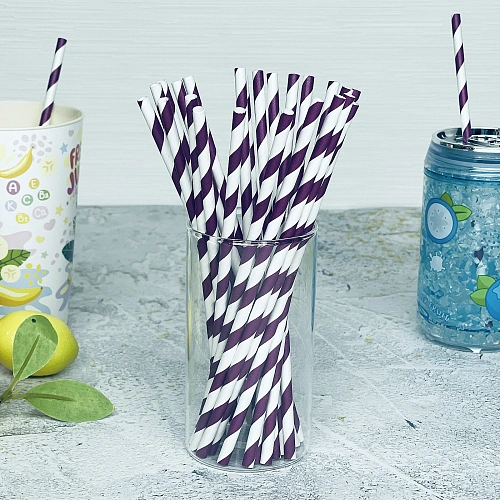 Трубочка для коктейля "Праздник" 19,5 см d-6 мм (набор 25 шт), Фиолетовый