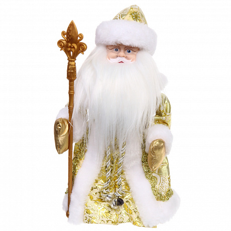 Дед Мороз "Роскошь" 30 см в золотой шубке