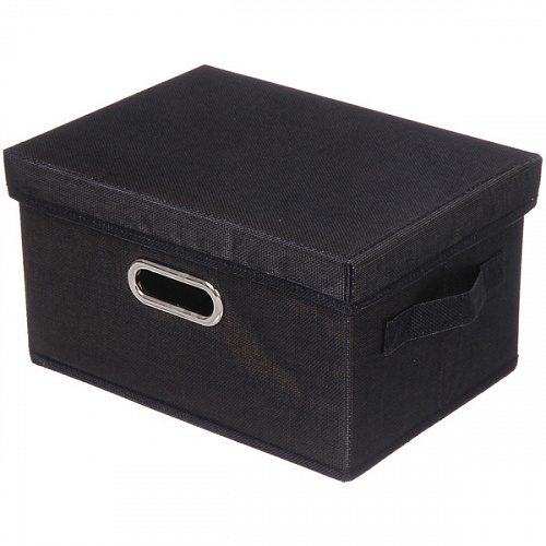 Коробка для хранения вещей складная с крышкой "ДЭСТРА", цвет черный, 32*24*18см