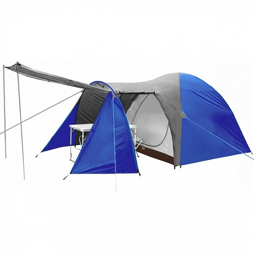 Палатка туристическая Кама-3 двухслойная, (90+110+210)*210*170 см, цвет серо-синий 6040