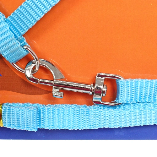 Шлейка с поводком Ангел на прогулке 150см цвет светло - голубой_4