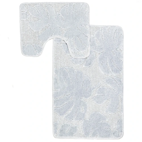 Комплект ковриков для ванной и туалета My Crystal серия Gold 40*50 и 50*80 Монстера,светло-серый