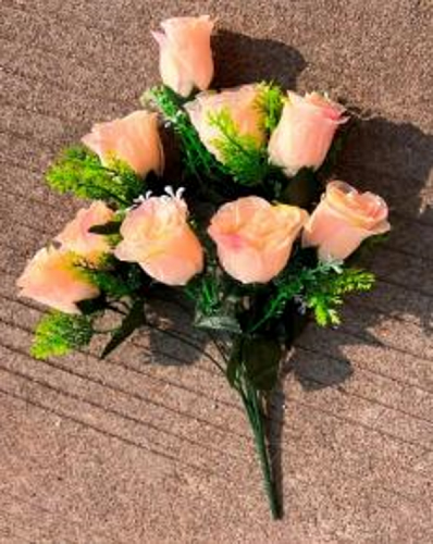 Букет цветов 40см "Роза" кремовый 9 цветков