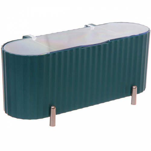 Органайзер для хранения ватных дисков "ПИАНОНО", цвет бирюзово - зелёный, 21*8,5*9см (коробка)