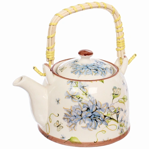 Чайник заварочный керамический 700мл с ситом Сирень_3