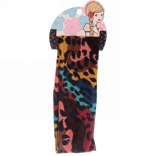 Повязка на голову Britney Room, принт леопард, микс 4 цвета 207см_5