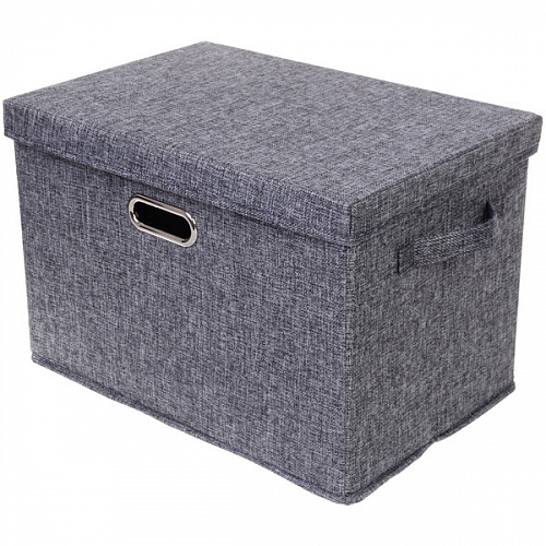 Коробка для хранения вещей складная с крышкой "ДЭСТРА", цвет серый, 44*29*30см