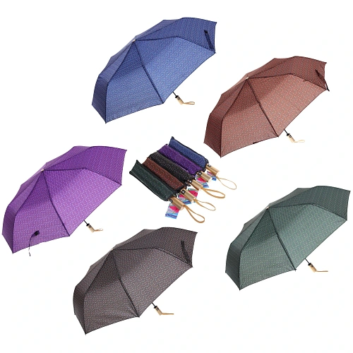 Зонт женский полуавтомат "Флора", цвет микс, 8 спиц, d-100см, длина в слож. виде 30см