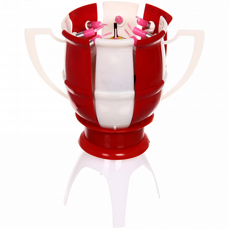 Свеча для торта раскрывающийся цветок "Кубок" (8 свечей), Красный