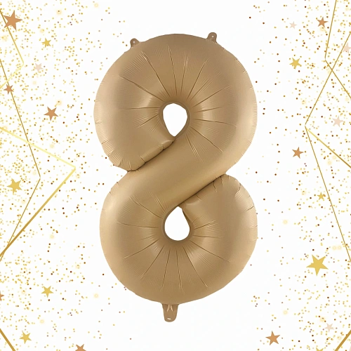 Шар фольгированный 32'/81см "Цифра "8" (шампань)