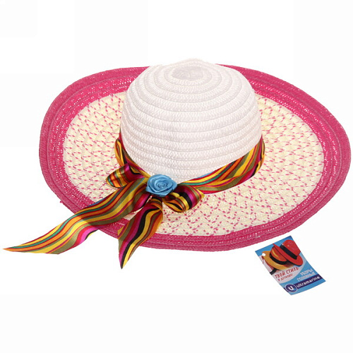 Шляпа женская с широкими полями TiraMiSu- Ассоль, микс 6 цветов, р58, ширина полей 10 см_21