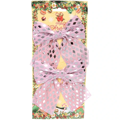 Бант на ёлку Сказочные переливы 1213 см (набор 2 шт), Розовое золото_2