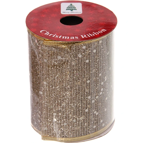 Лента для декорирования Мерцание 10 см, 2,7 м, Шампань_7