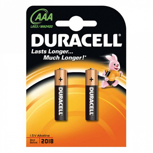 Батарейка алкалиновая DURACELL Basic LR3, тип ААА (блистер, 2 шт)