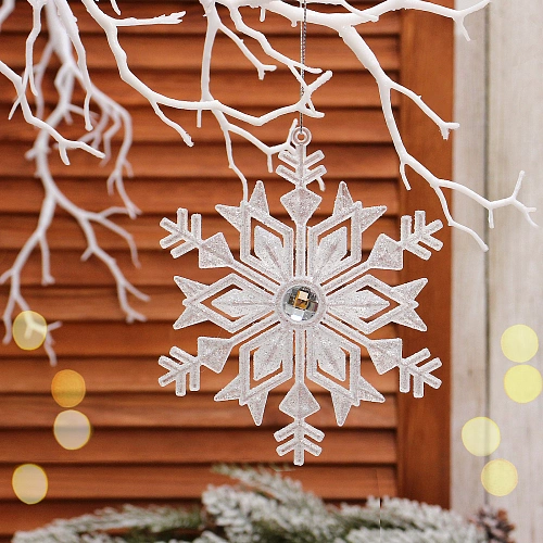 Подвеска "Волшебная снежинка" 14 см, Белый