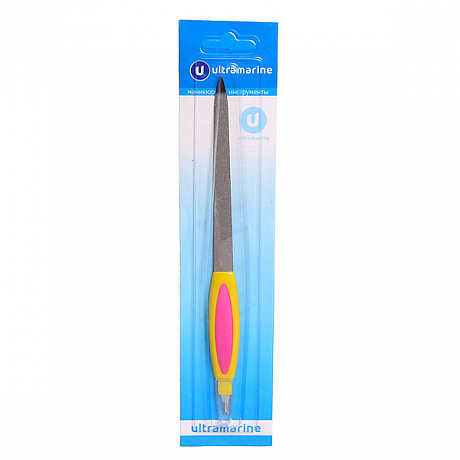Пилка для ногтей металлическая с триммером на блистере "Ultramarine - Радуга", цвет ручки микс,17см