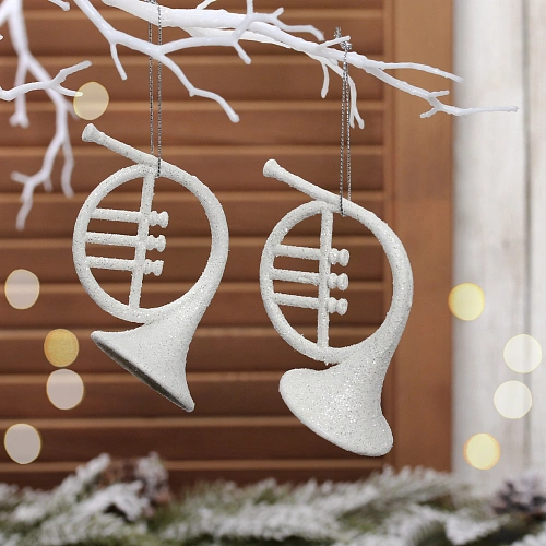 Подвеска "Музыкальная вечеринка" 12 см (набор 2 шт), Белый