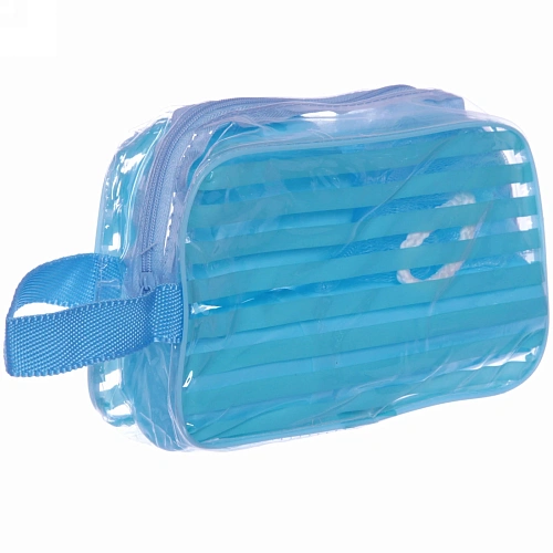 Набор банный дорожный 4шт Traveler - Полоска, микс 4 цв, (мочалка, футляр 2шт, расческа), 21127см_7