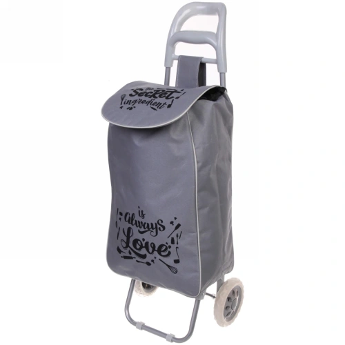 Тележка хозяйственная с сумкой (95*30*34см, колеса 16см,грузоподъемность до 30 кг) BF6007 серая