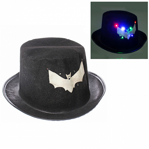Шляпа карнавальная "Helloween - Летучая мышь" с подсветкой
