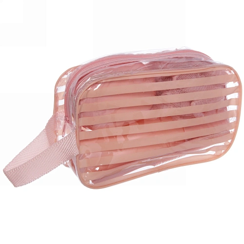 Набор банный дорожный 4шт Traveler - Полоска, микс 4 цв, (мочалка, футляр 2шт, расческа), 21127см_11