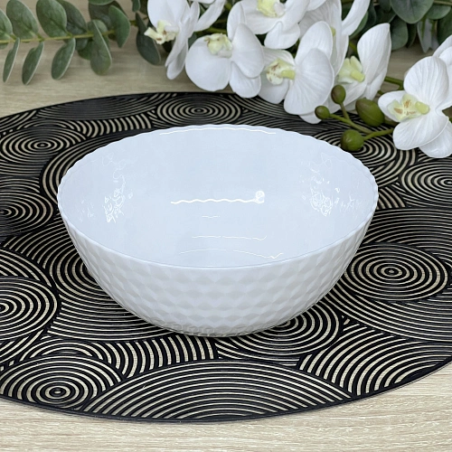 Салатник "White magic" 15*6см стеклокерамика Ромбы