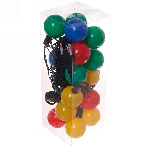 Гирлянда для дома   4м 20 ламп LED с насадками ШАР ЦВЕТНОЙ d-3,5 см, чернпровод Мультицвет_9