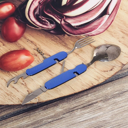 Набор походный столовый 6 в1 с большой ложкой_8