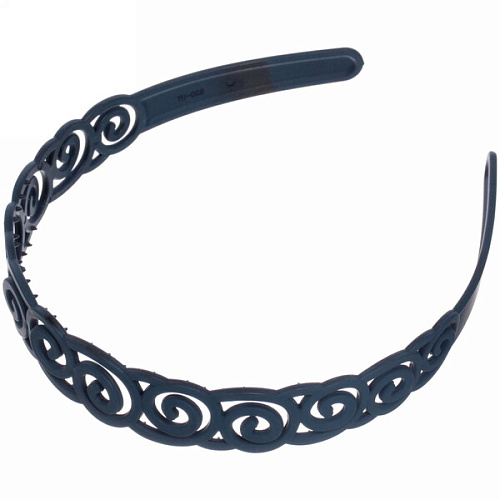 Ободок для волос пластиковый Province - Emily, вензеля, микс 6 цветов, 2,5 см_6