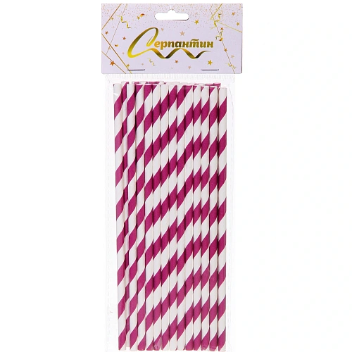 Трубочка для коктейля Праздник 19,5 см d-6 мм (набор 25 шт), Фиолетовый_2