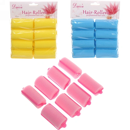 Бигуди поролоновые с зажимом 8шт, цвет микс, d=30мм_10