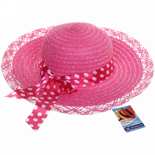 Шляпа женская с широкими полями TiraMiSu- Афина, микс  цветов, р58, ширина полей 10 см_36