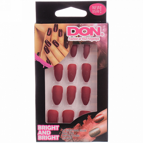 Ногти накладные 12шт "MoDa nails", френч, цвет темно-розовый, длина средняя, форма миндаль, #303, 14*7,5см