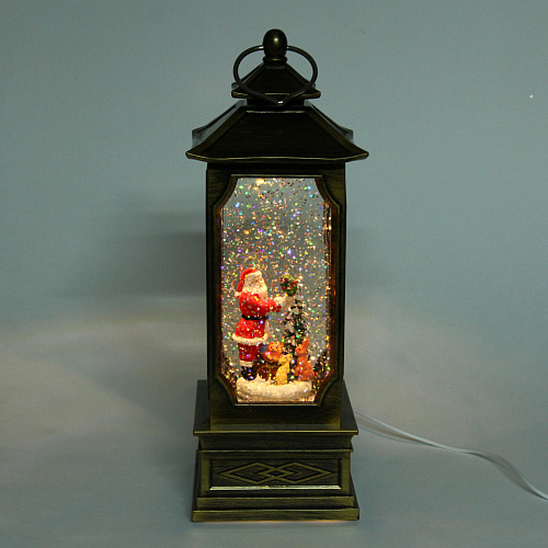 Сувенир с подсветкой «Фонарик-Дед Мороз» 10*10*30 см (питание от USB и батареек)