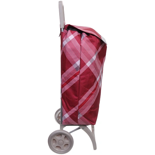 Тележка хозяйственная с сумкой (934030см, колеса 15см,грузоподъемность до 40 кг) бордовая_3