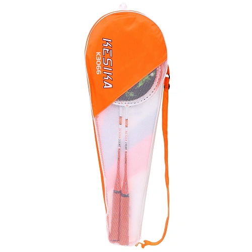 Бадминтон в наборе K-3066, 3 предмета 2 металлические ракетки 65 см, чехол (цвет оранжевый)_3