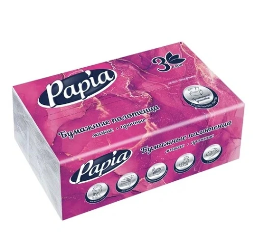 Полотенца бумажные PAPIA V-сложения 3 сл. 100 л.
