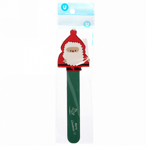 Пилка для ногтей наждачняя в пакете "Ультрамарин - Дед Мороз", 17,8*4см